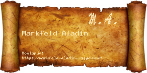 Markfeld Aladin névjegykártya